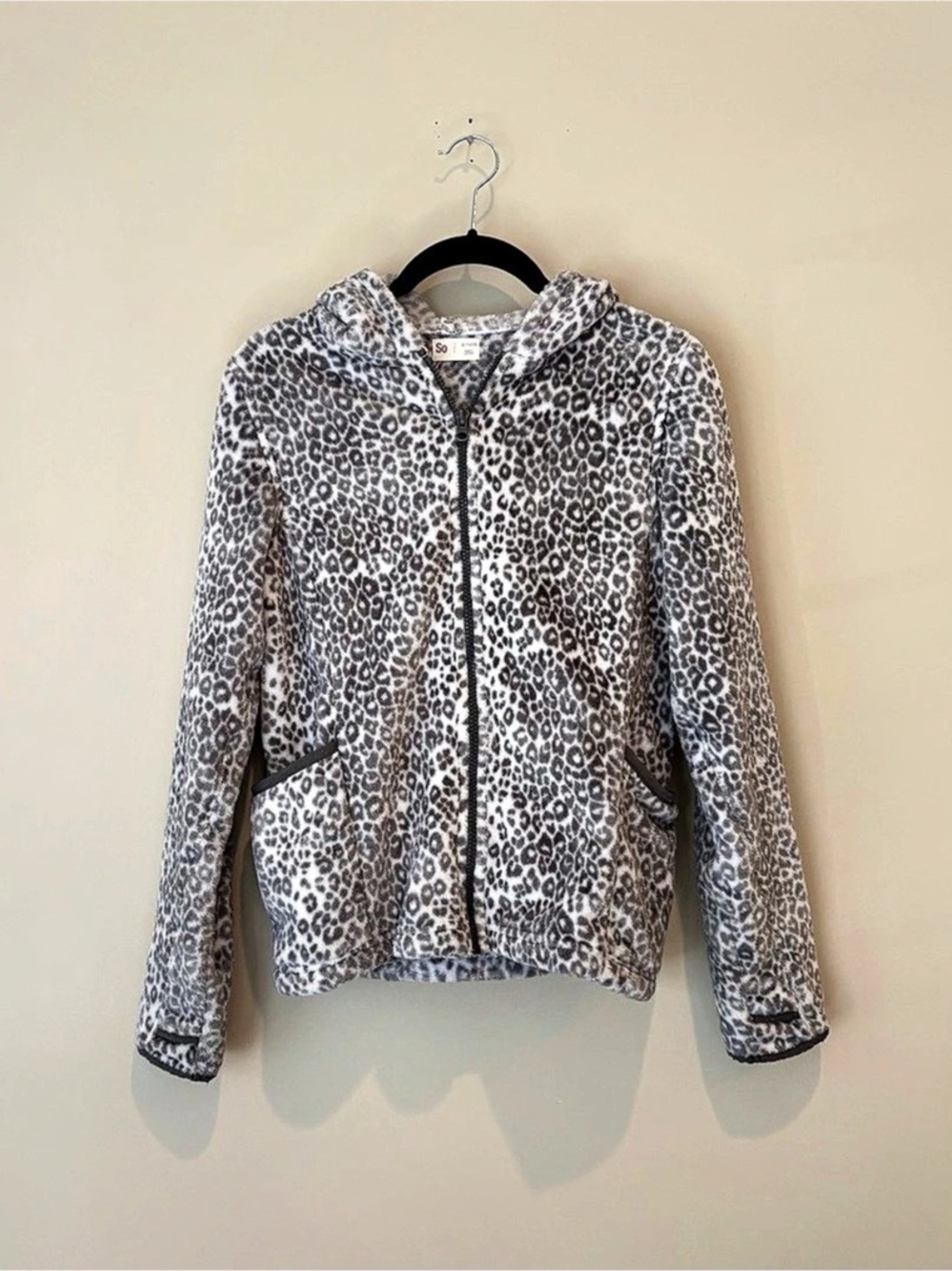 SO Girls Leopard Print Hooded Jacket